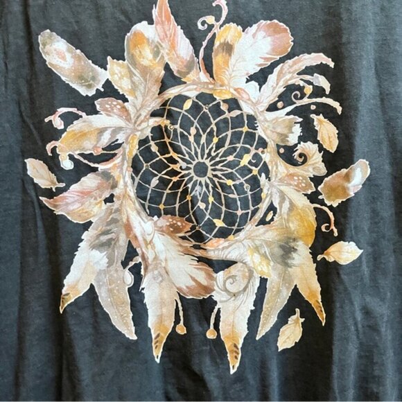 Ulla Popken dream catcher graphic v neck 3/4 sleeve shirt Sz 3XL - Picture 5 of 11